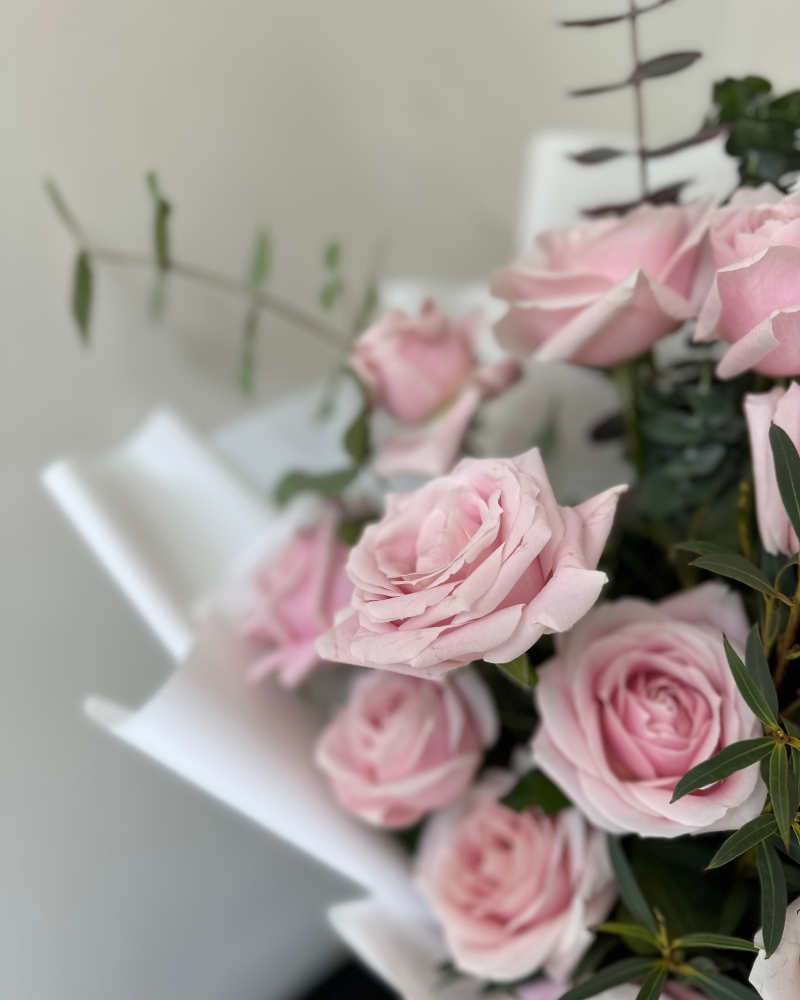 Pink Rose Foliage Bouquet