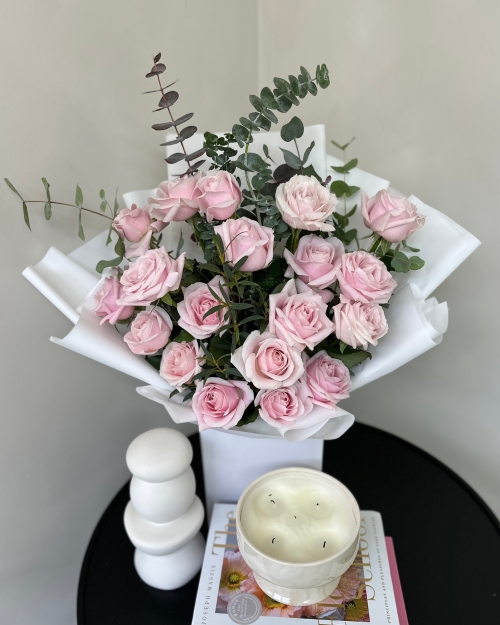 Pink Rose Foliage Bouquet