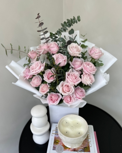 Pink Rose Foliage Bouquet